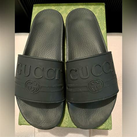 gucci pursuit gg logo slide sandal|Gucci platform slide sandals women.